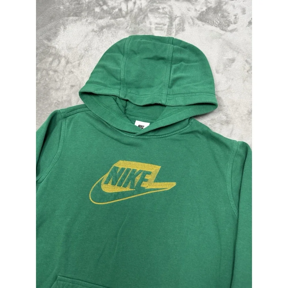 Nike Hoodie Sweatshirt Youth XL Boys Grey Pullover Graphic Logo Swoosh Spellout